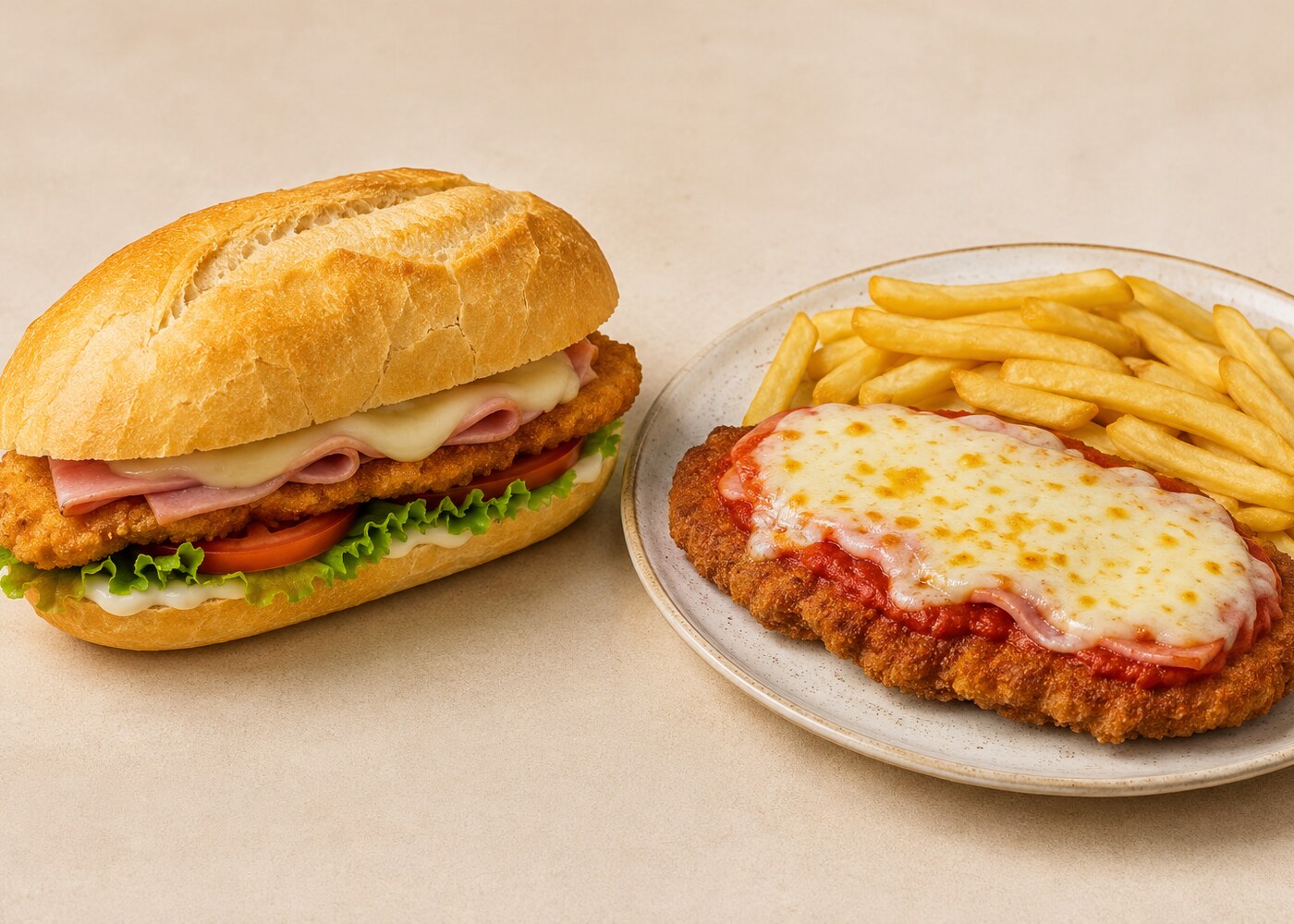 Sándwich de milanesa con papas